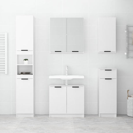 Vidaxl badkamerkast met spiegel 64x20x67 cm wit