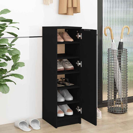 Vidaxl schoenenkast 30x35x100 cm bewerkt hout zwart