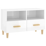 Vidaxl tv-meubel 80x36x50 cm bewerkt hout hoogglans wit