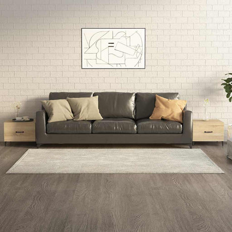 Vidaxl salontafel 2 st met metalen poten 50x50x40 cm sonoma eikenkleur