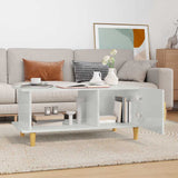 Vidaxl salontafel 90x50x40 cm bewerkt hout hoogglans wit