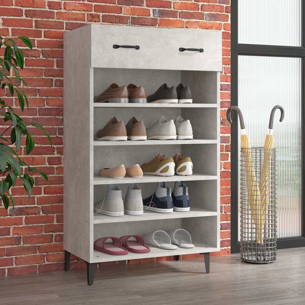 Vidaxl schoenenkast 60x35x105 cm bewerkt hout betongrijs