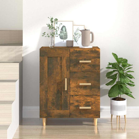 Vidaxl dressoir 69,5x34x90 cm bewerkt hout gerookt eikenkleurig