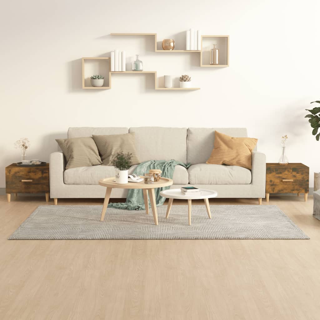 Vidaxl salontafels 2 st 50x50x40 cm bewerkt hout gerookt eikenkleurig