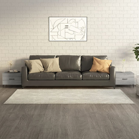Vidaxl salontafels 2 st met metalen poten 50x50x40 cm grijs sonoma