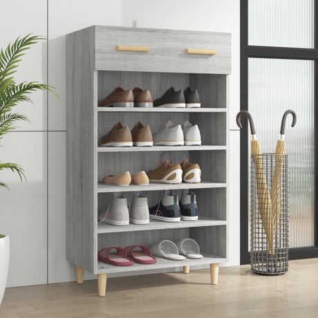 Vidaxl schoenenkast 60x35x105 cm bewerkt hout grijs sonoma eikenkleur