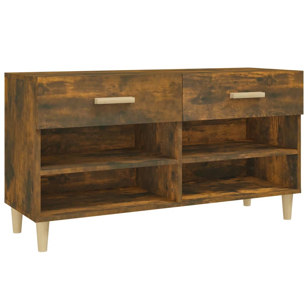 Vidaxl schoenenkast 102x35x55 cm bewerkt hout gerookt eikenkleurig