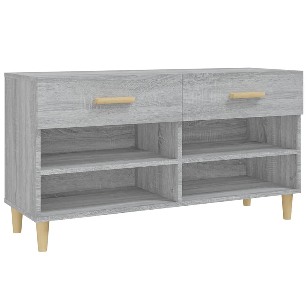 Vidaxl schoenenkast 102x35x55 cm bewerkt hout grijs sonoma eikenkleur