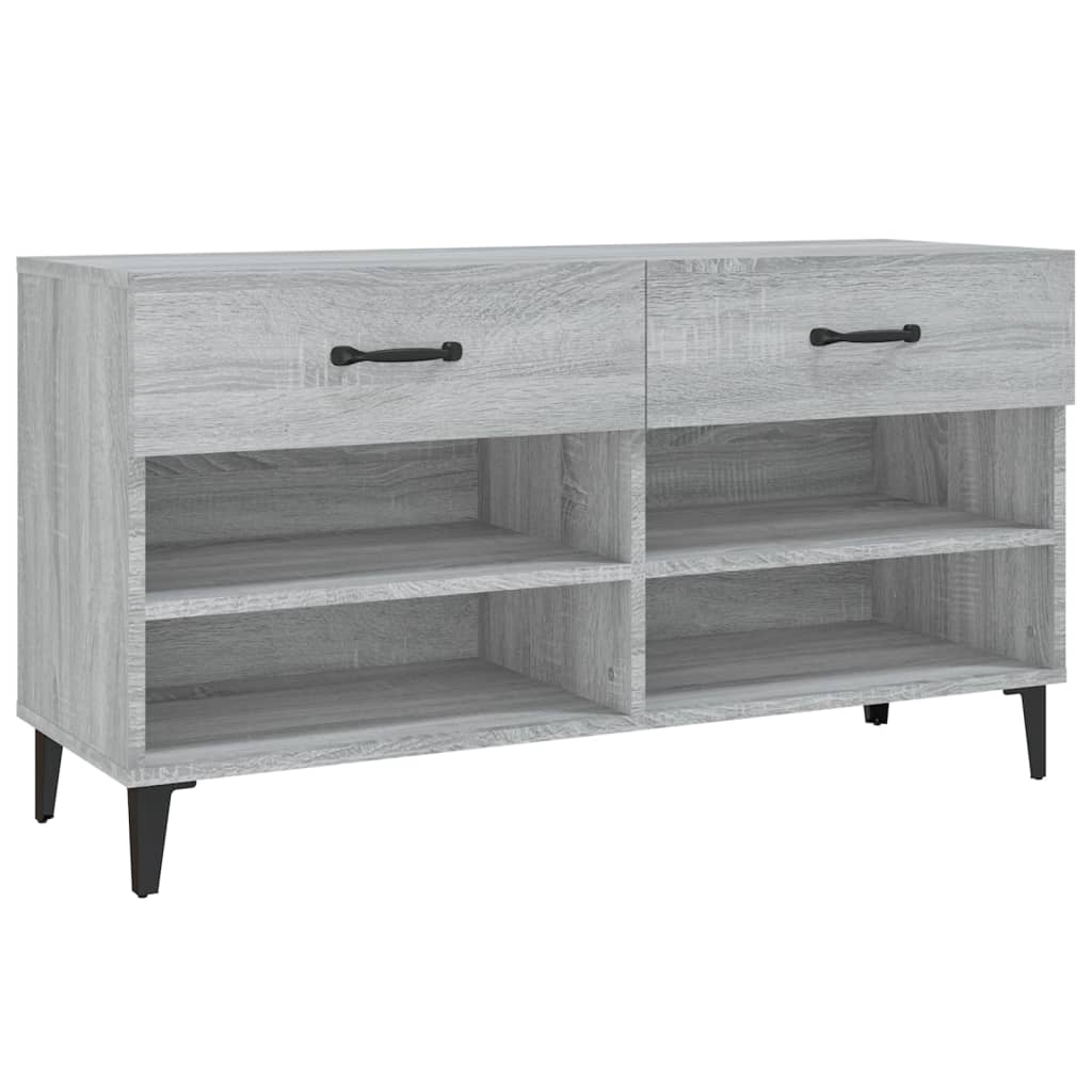 Vidaxl schoenenkast 102x35x55 cm bewerkt hout grijs sonoma eikenkleur