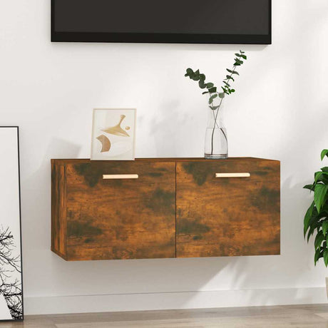 Vidaxl wandkast 80x35x36,5 cm bewerkt hout gerookt eikenkleurig