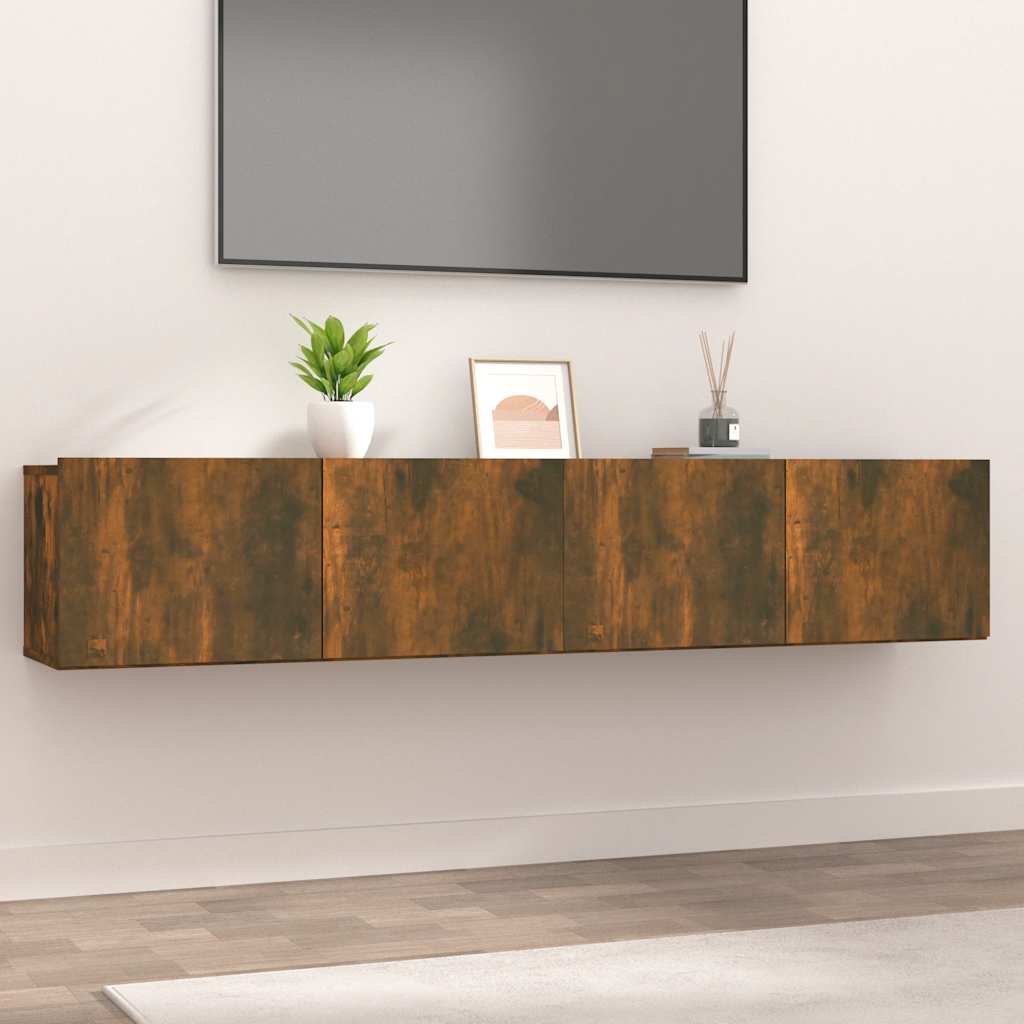 Vidaxl tv-meubelen 2 st 80x30x30 cm bewerkt hout gerookt eikenkleur