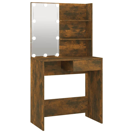 Vidaxl kaptafel met led-verlichting 74,5x40x141 cm gerookt eikenkleur