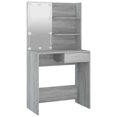 Vidaxl kaptafel met led-verlichting 74,5x40x141 cm grijs sonoma eiken