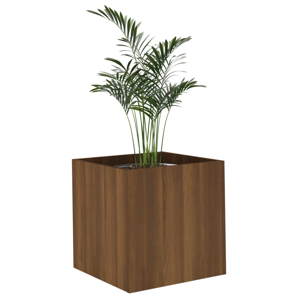 Vidaxl plantenbak 40x40x40 cm bewerkt hout bruineiken