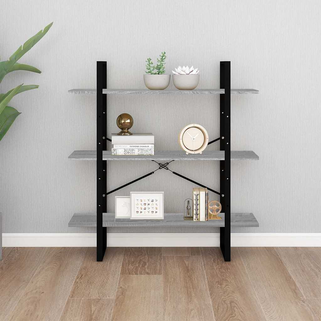 Vidaxl boekenkast 100x30x105 cm bewerkt hout grijs sonoma eikenkleurig