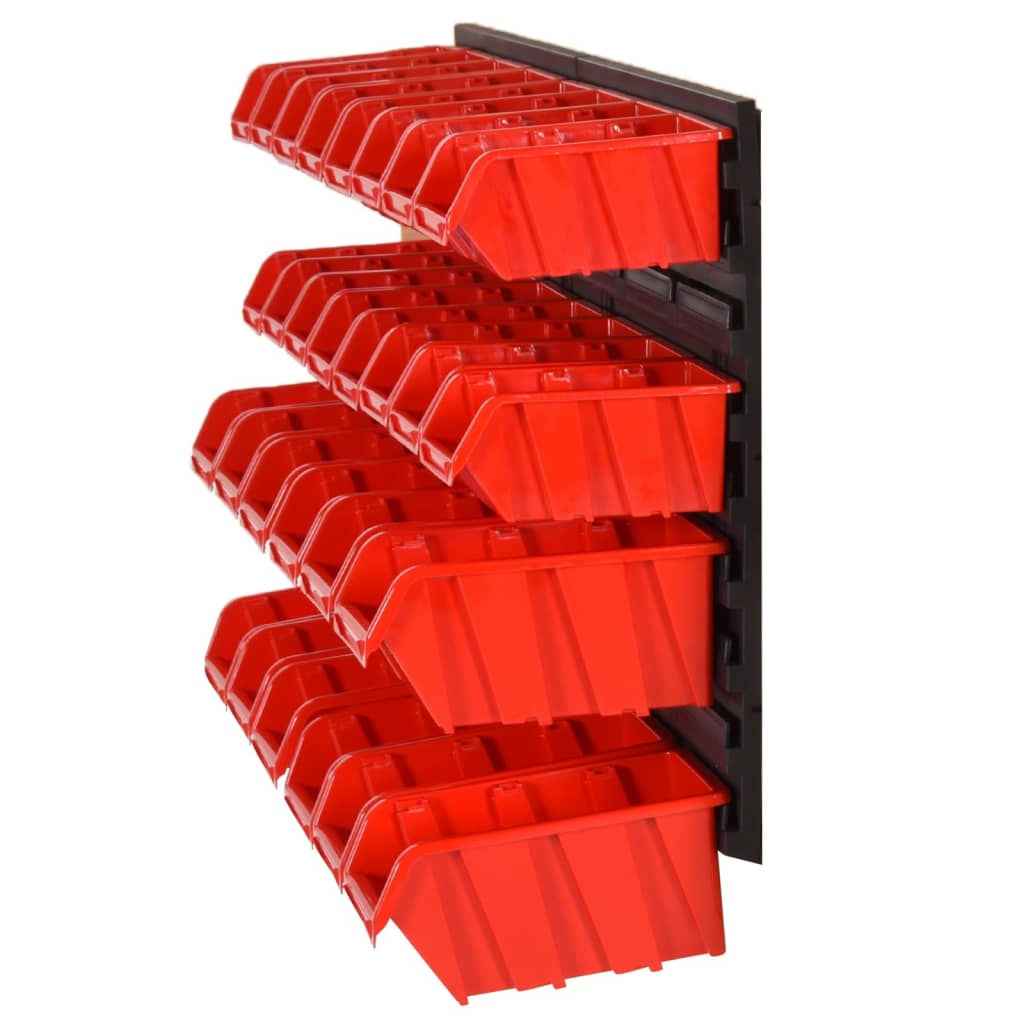 Vidaxl 30-delige sorteersysteemset 77x39 cm polypropeen rood en zwart