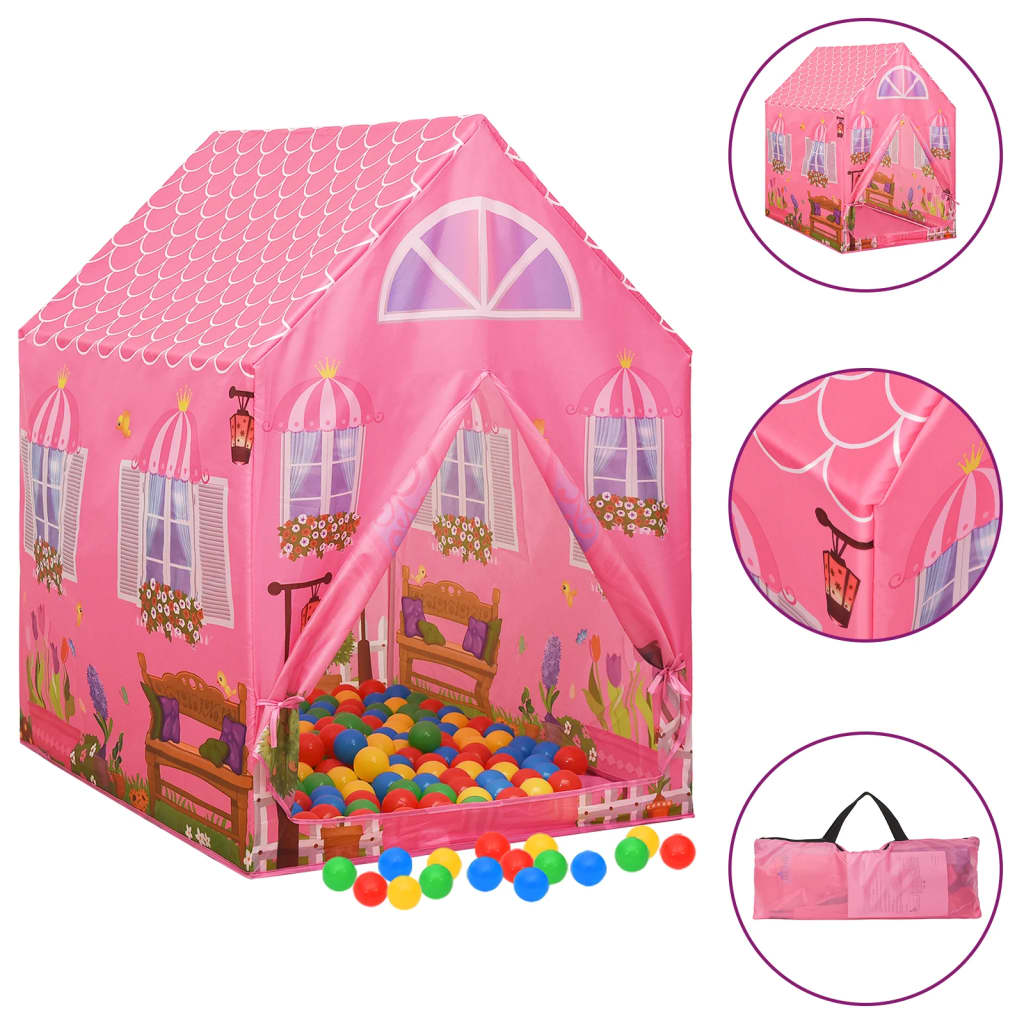 VidaXL Kinderspeeltent 69x94x104 cm roze