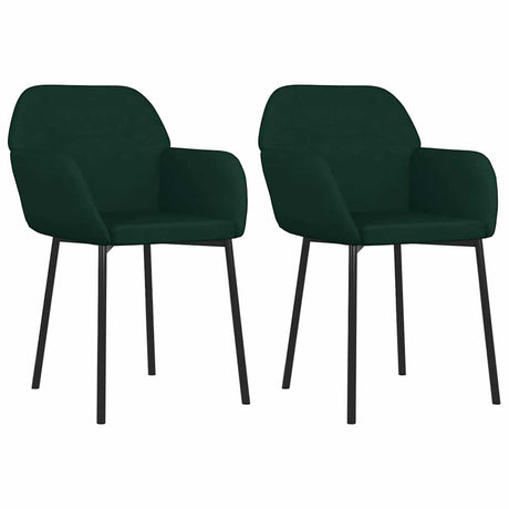 Vidaxl eetkamerstoelen 2 st fluweel donkergroen