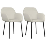 Vidaxl eetkamerstoelen 2 st fluweel crèmekleurig