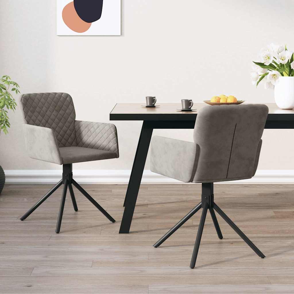 Vidaxl eetkamerstoelen draaibaar 2 st fluweel lichtgrijs