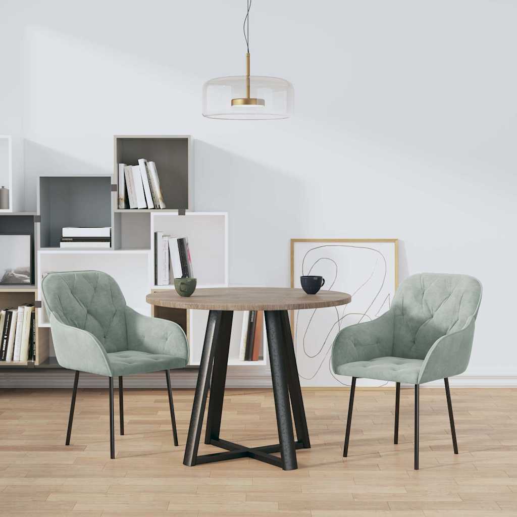 Vidaxl eetkamerstoelen 2 st fluweel lichtgrijs