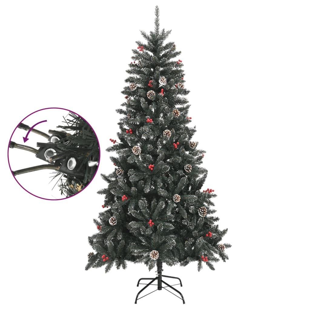 Vidaxl kunstkerstboom met standaard 210 cm pvc groen