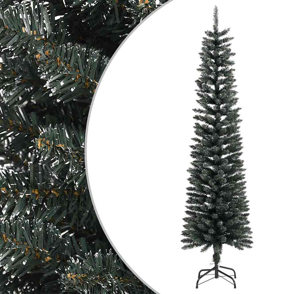 Vidaxl kunstkerstboom met standaard smal 180 cm pvc groen