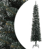 Vidaxl kunstkerstboom met standaard smal 240 cm pvc groen