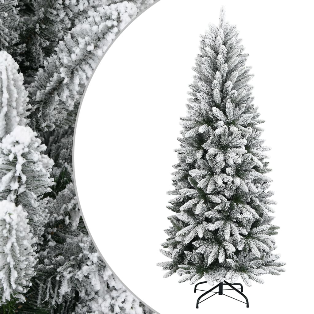 Vidaxl kunstkerstboom met sneeuw 210 cm pvc en pe