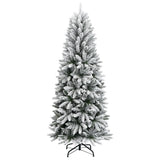 Vidaxl kunstkerstboom met sneeuw 210 cm pvc en pe