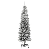 VidaXL Kunstkerstboom met sneeuw smal 180 cm PVC en PE