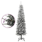 VidaXL Kunstkerstboom met sneeuw smal 210 cm PVC en PE