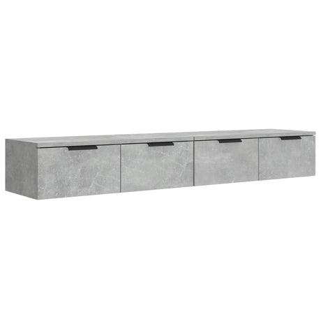 Vidaxl wandkasten 2 st 68x30x20 cm bewerkt hout betongrijs