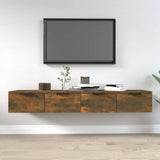 Vidaxl wandkasten 2 st 68x30x20 cm bewerkt hout gerookt eiken