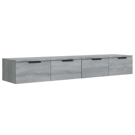 Vidaxl wandkasten 2 st 68x30x20 cm bewerkt hout grijs sonoma eiken
