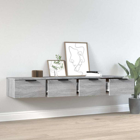 Vidaxl wandkasten 2 st 68x30x20 cm bewerkt hout grijs sonoma eiken