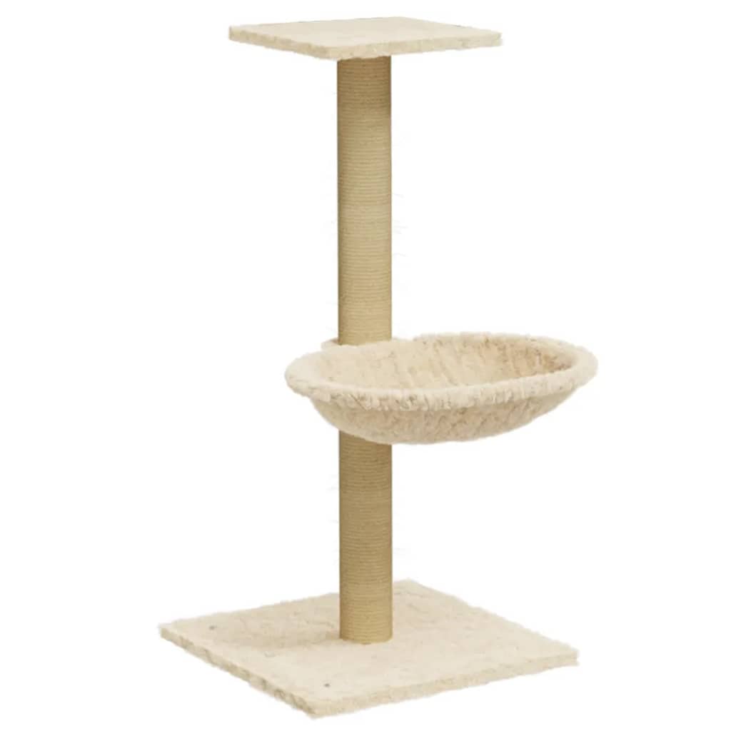 Vidaxl kattenmeubel met sisal krabpaal 74 cm crèmekleurig