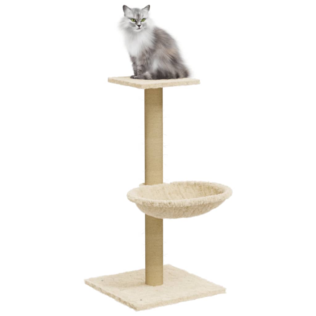 Vidaxl kattenmeubel met sisal krabpaal 74 cm crèmekleurig