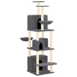 Vidaxl kattenmeubel met sisal krabpalen 180 cm donkergrijs
