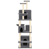 Vidaxl kattenmeubel met sisal krabpalen 180 cm donkergrijs