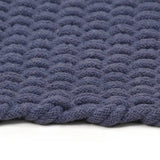 VidaXL Vloerkleed rechthoekig 80x160 cm katoen marineblauw
