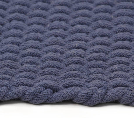 Vidaxl vloerkleed rechthoekig 160x230 cm katoen marineblauw
