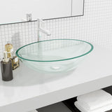 VidaXL Wasbak 50x37x14 cm glas transparant