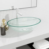 Vidaxl wasbak 50x37x14 cm glas transparant