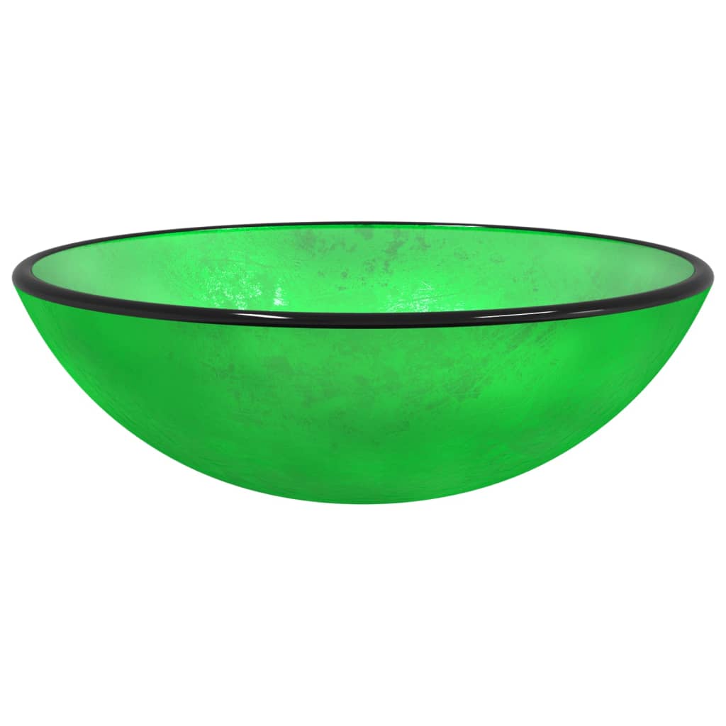 Vidaxl wasbak 42x14 cm gehard glas groen