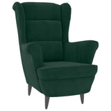 Vidaxl fauteuil met voetenbank fluweel donkergroen