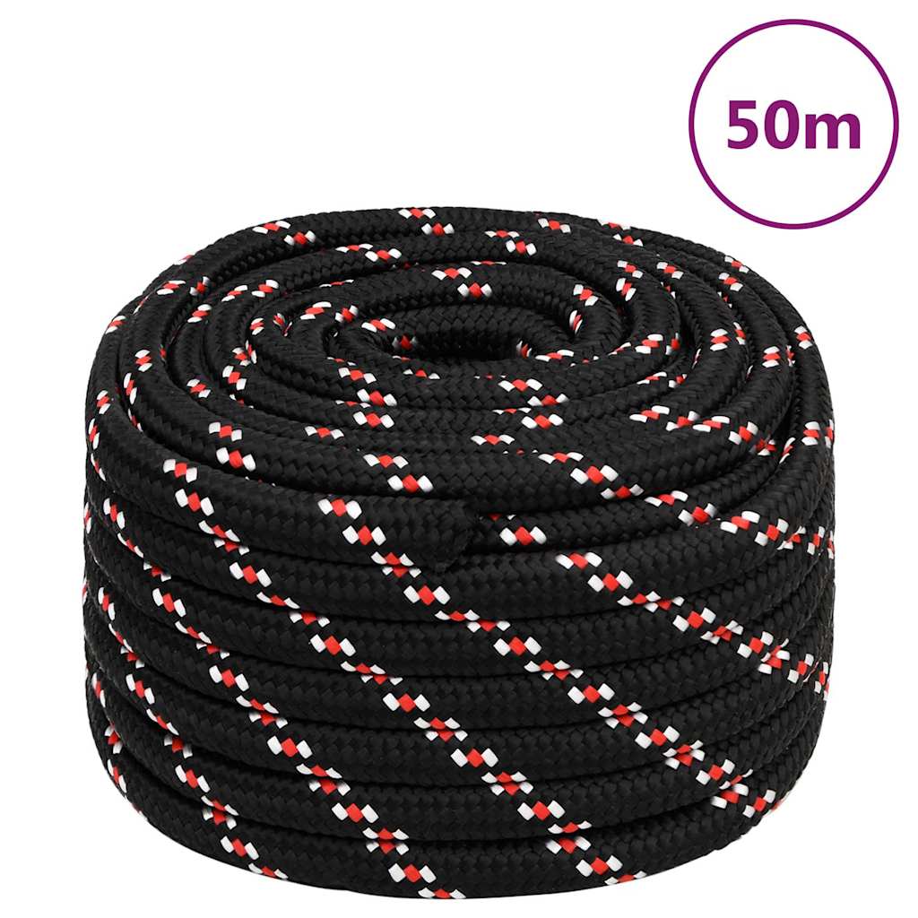 Vidaxl boottouw 20 mm 50 m polypropyleen zwart