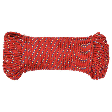 Vidaxl boottouw 4 mm 25 m polypropyleen rood