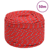 VidaXL Boottouw 6 mm 50 m polypropyleen rood