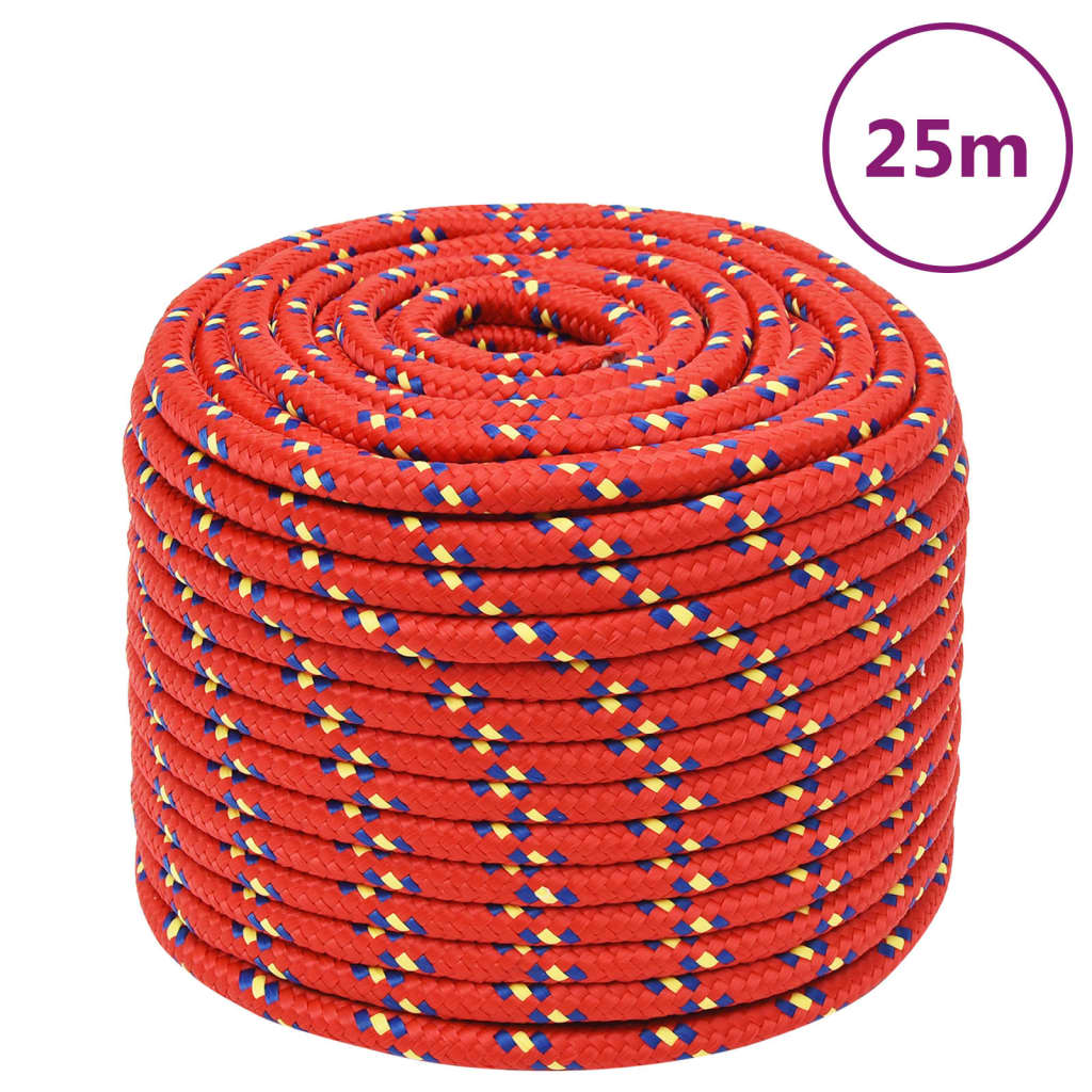 Vidaxl boottouw 14 mm 25 m polypropyleen rood